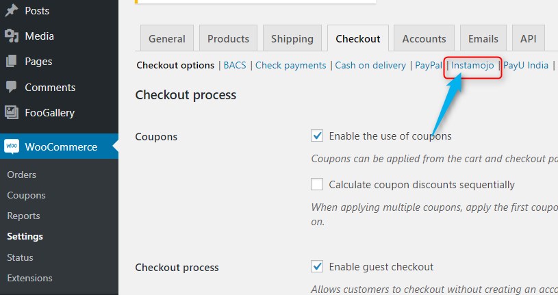 how to integrate instamojo plugin in woocommerce3